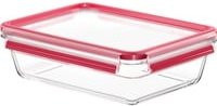 Emsa CLIP & CLOSE Glas-Frischhaltedose, transparent/rot, 2,0 l - Bild 1