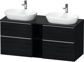 Duravit Waschtischunterschrank D-Neo in Schwarz Matt mit Schubladen und offenen Regalfächern, Wandmontage - Bild 1