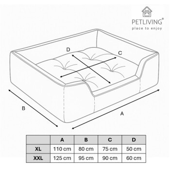 Petliving orthopädisches Hundebett Lina XL in Hellgrau mit Mikrofaser und abnehmbarem Bezug - Bild 3