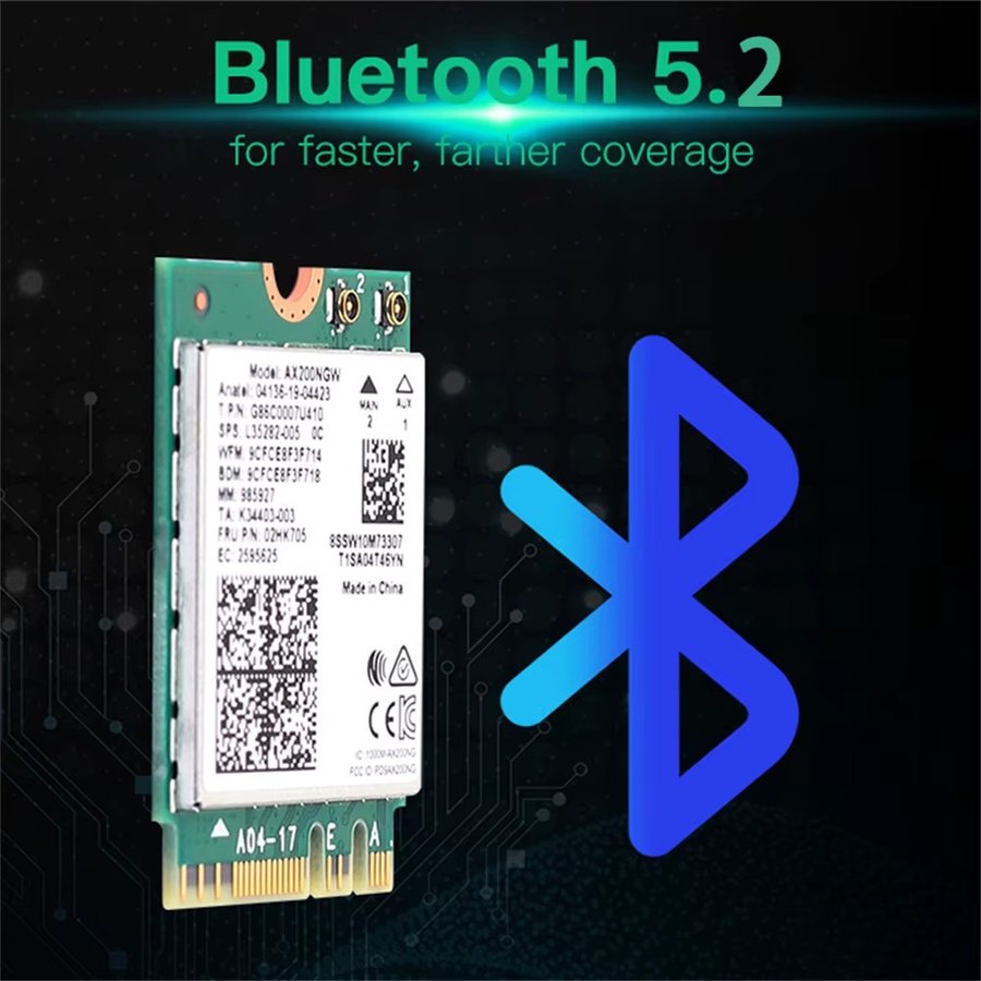 Fenvi WiFi 6 AX200 M.2 Netzwerkadapter mit Bluetooth 5.2 und magnetischer Antenne für Windows 10/11 - Bild 2