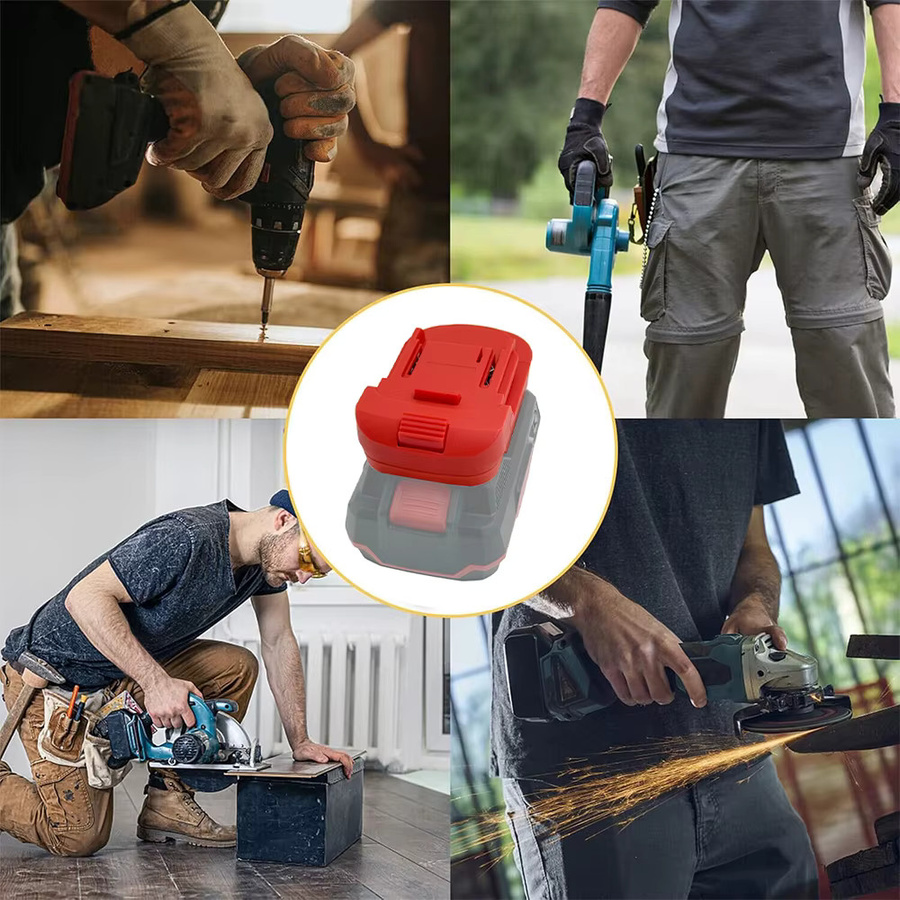 Parkside Batterieadapter zur Umwandlung von Lidl Parkside X20V Li-Ionen-Akkus für Makita 18V Elektrowerkzeuge in Rot - Bild 4