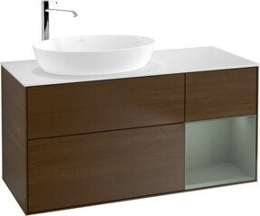 V&B Waschtischunterschrank Finion mit Wandbeleuchtung, Farbe: Weiß, B/T/H: 120 x 50,1 x 50,1 cm - Bild 1