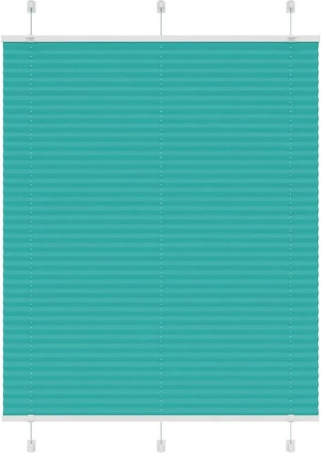 vidaXL Plissee Petrolgrün aus Polyester, semi-transparent, B: 110 cm, H: 100 cm - Bild 1