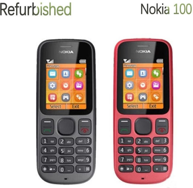 Generalüberholtes Nokia 100 Mobiltelefon in Blau mit 1 SIM-Karte, Akku und Ladegerät - Bild 1