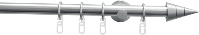 Gardinia Gardinenstangen-Set Kegel in Edelstahloptik, Farbe: Silber, Durchmesser: 20 mm, Länge: 160 cm - Bild 1