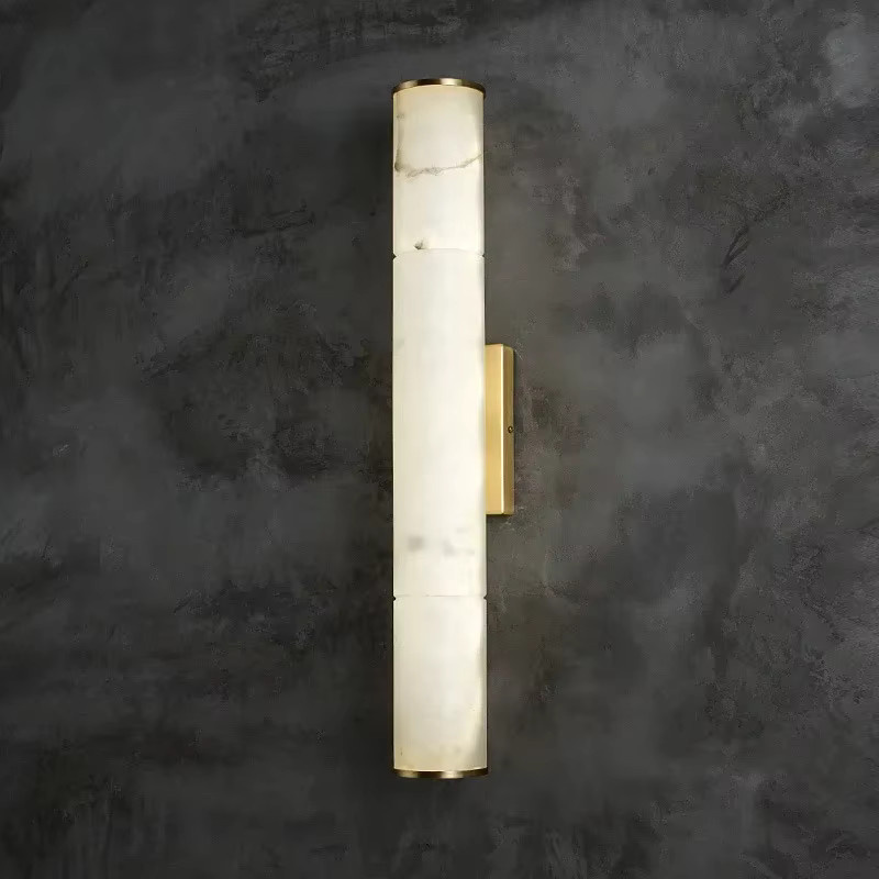 JIANKEXING Wandlampe aus Kupfer und Marmor im modernen Design für Schlafzimmer, Wohnzimmer und Flur, Farbe: Kupfer und Weiß - Bild 3