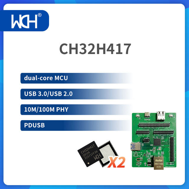 WCH CH32H417 Dual-Core Interconnect MCU Kit mit USB 3.0 und USB 2.0 PHY PDUSB und USB-C Anschluss - Bild 1