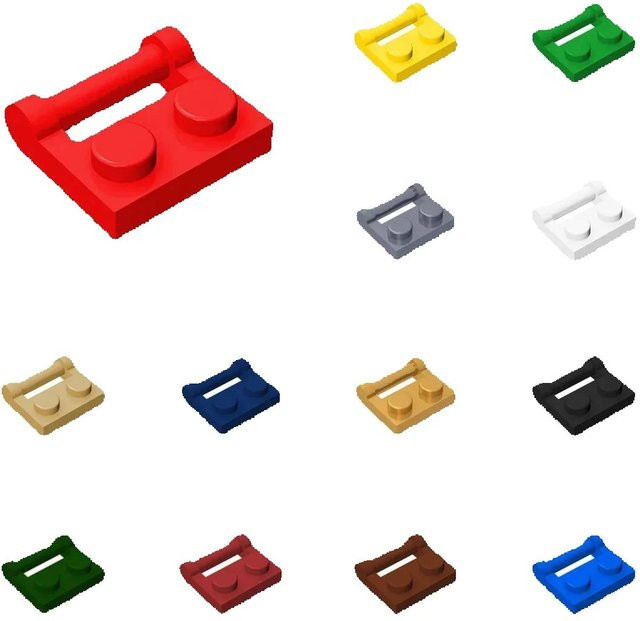 Alibricks Bausteine Nachfüllpack 50 Stück 1x2 Ziegel in Grün aus Kunststoff - Bild 1