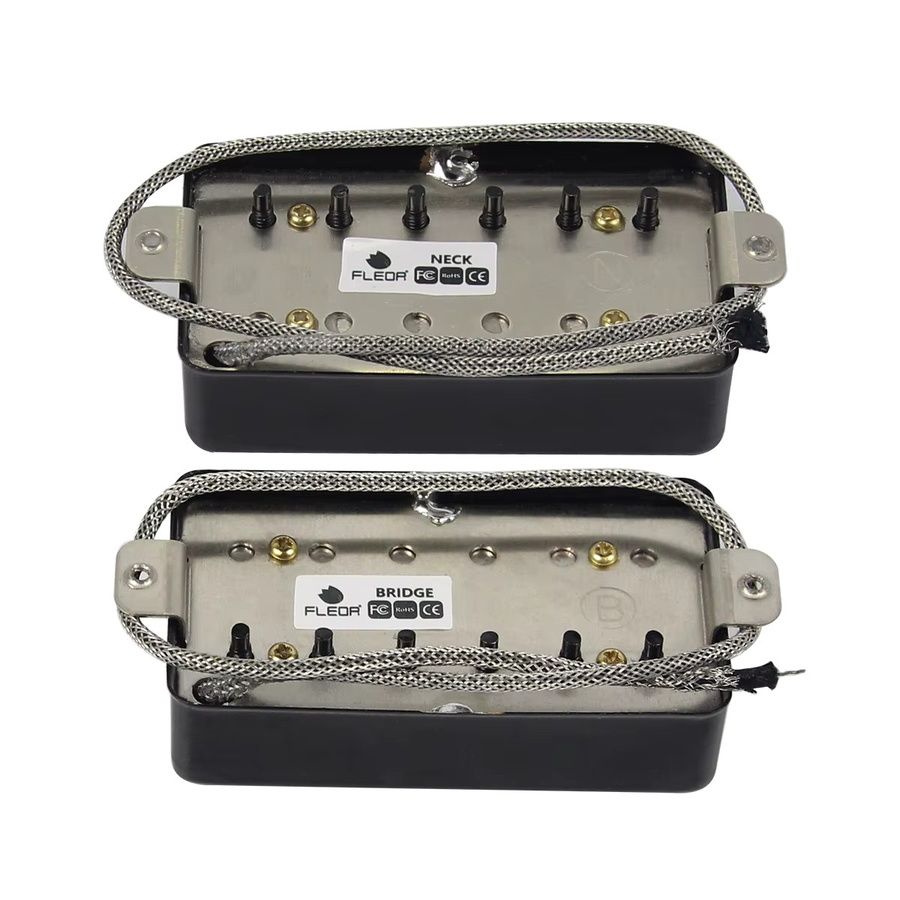 FLEOR Alnico 5 Humbucker LP Gitarren-Pickup-Set für Hals und Brücke in Schwarz - Bild 3