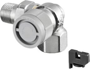 Oventrop Thermostatventil Baureihe AQ DN 15, Winkeleck, rechts, Messing, Silber/Grau - Bild 1