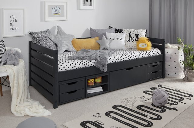 TiCAA Sofabett Naomi mit Funktionsschubkästen, B/T: 90 x 200 cm - Bild 1