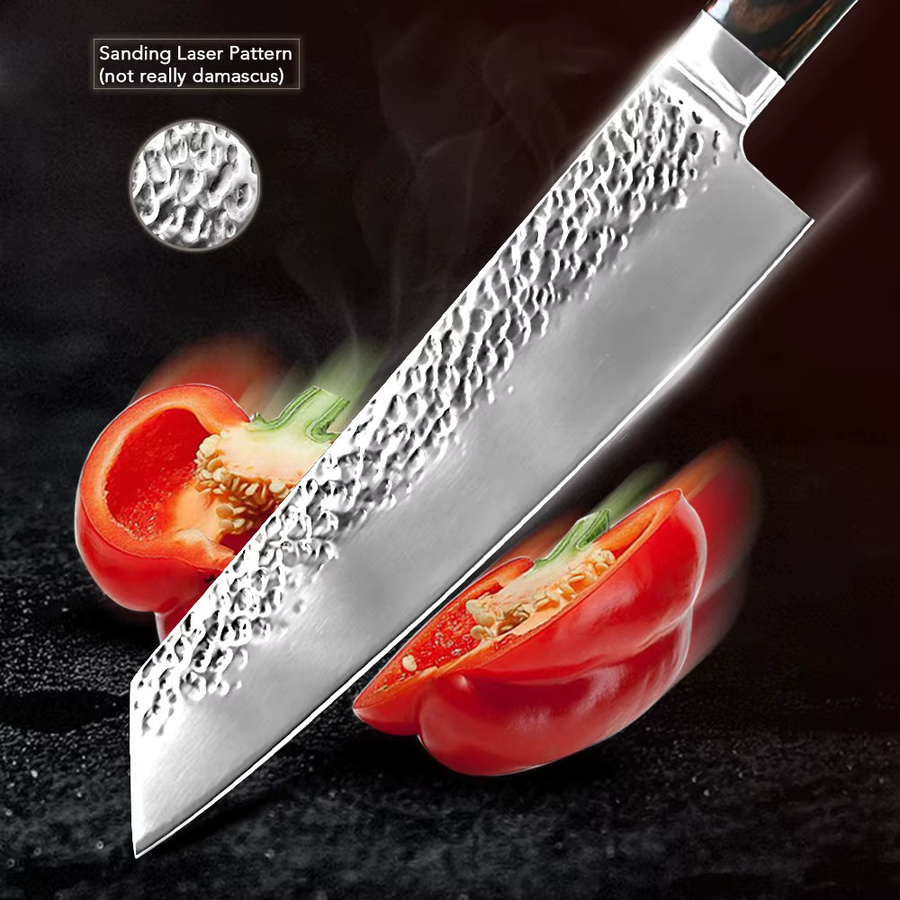 MYVIT Kochmesser-Set aus Edelstahl mit hohem Kohlenstoffgehalt, Farbe: Silber, Klingenlänge: 17,8 cm - Bild 4