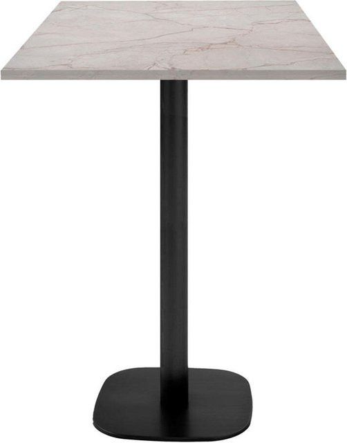 RestooTab Stehtisch Round quadratisch in Beige und Schwarz, B/T/H: 60 x 60 x 113 cm - Bild 1