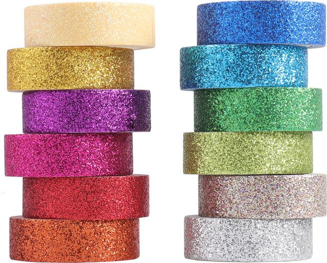 12 Rollen Washi-Tape Set in Multicolour für Scrapbook und DIY-Dekoration - Bild 1