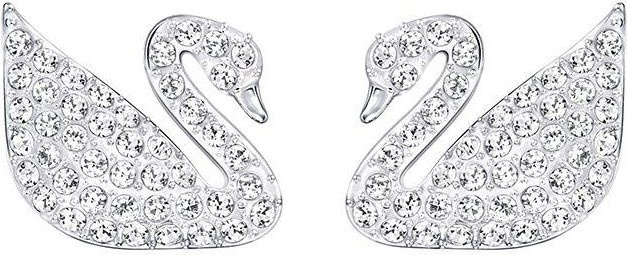 Swarovski Ohrringe Schwan, Rhodiniert, Weiß, Damen - Bild 1