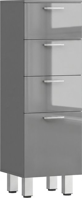 kleankin Badezimmerschrank Nischenschrank mit 3 Schubladen und verstellbarem Regal in Grau, B/T/H: 33 x 30 x 93 cm - Bild 1