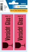 HERMA Hinweisetiketten aus Papier in Rot, Schwarz und Pink, B: 3,9 cm, H: 11,8 cm - Bild 1