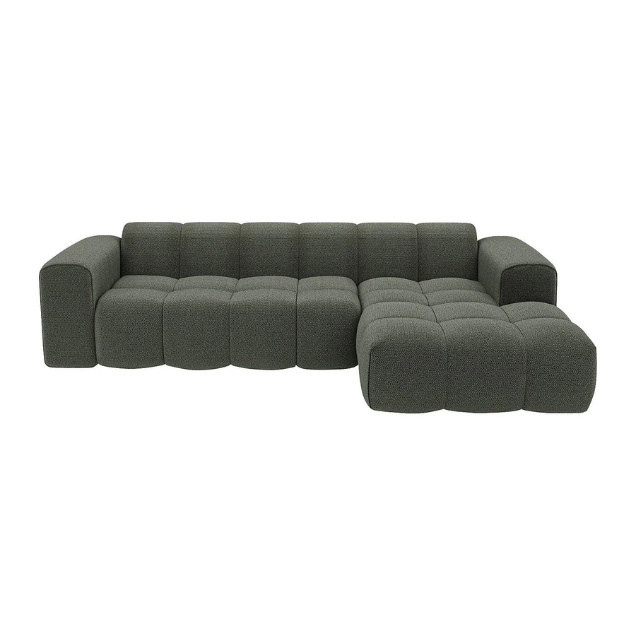 Maison Céphy Sofa Caleso in Grün mit Chenille-Stoff, L-Form, Breite: 284 cm - Bild 2