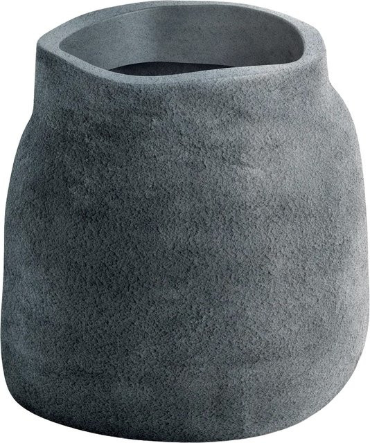 Prosperplast Blumentopf Boge in Betongrau mit abgerundeter und leicht asymmetrischer Silhouette, Durchmesser: 46 cm, Höhe: 47 cm - Bild 1