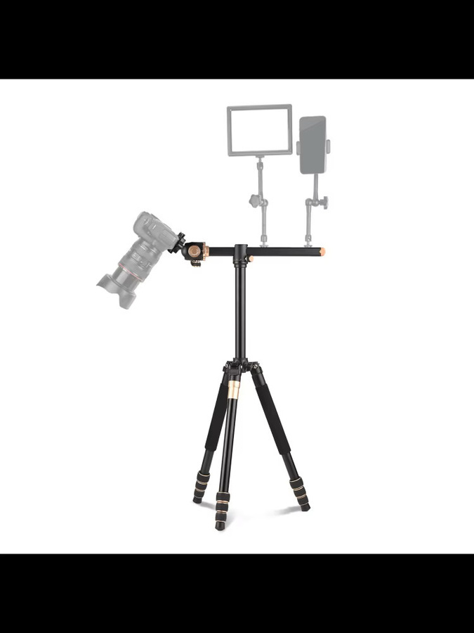 Andoer Tragbares Fotografie-Stativ aus Aluminiumlegierung in Schwarz, Höhe: 184 cm, Tragfähigkeit: 8 kg - Bild 3