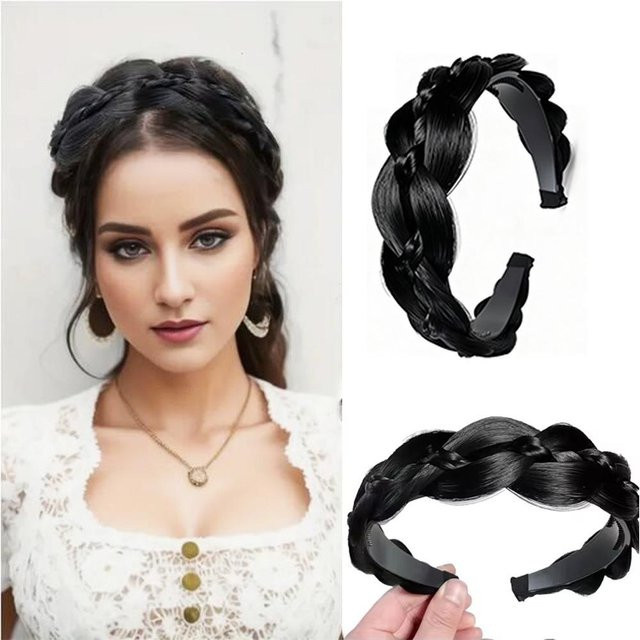 Chose One Stirnband, geflochten, schwarz, Damen - Bild 1
