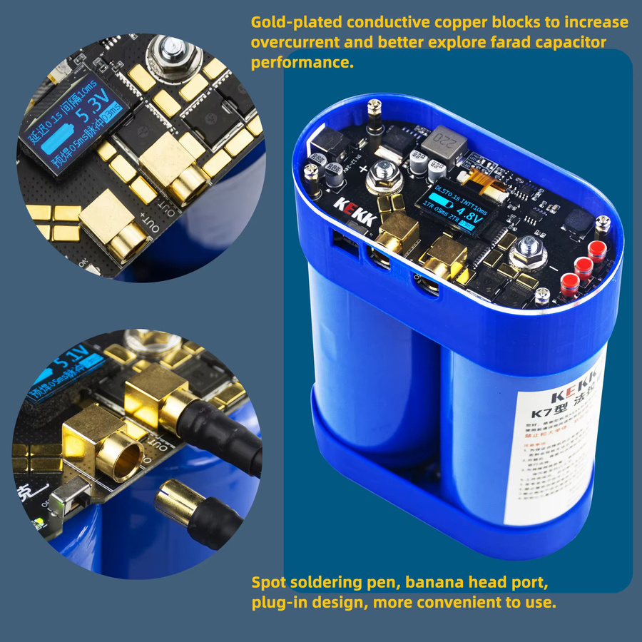 Kekk Kondensator-Punktschweißmaschine Kit mit Steuerplatine und Controller-Modul in Weiß für DIY Lithium-Batterien - Bild 2