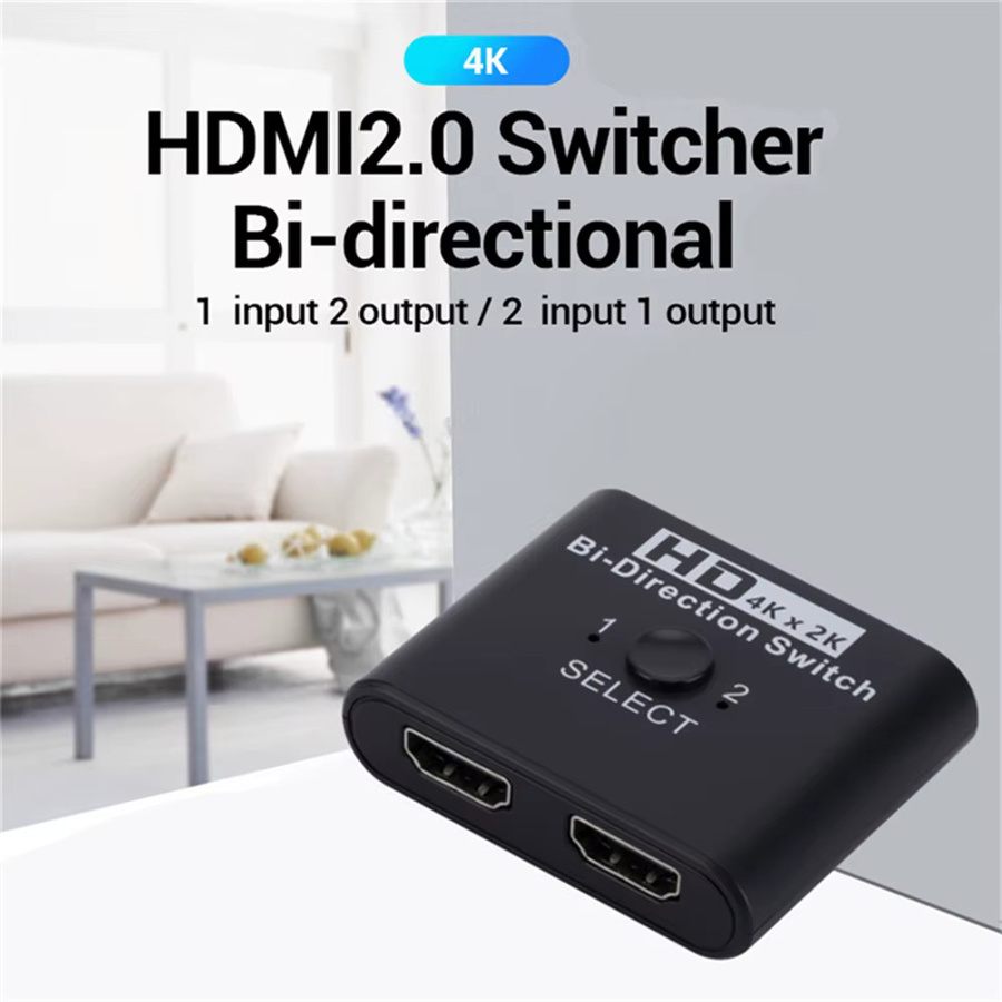 Henruisi HDMI-Umschalter bidirektional in Schwarz mit 4K UHD Unterstützung für Laptop, TV-Box und Computer - Bild 4
