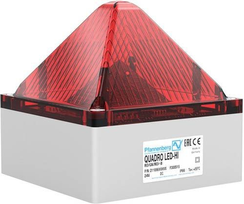 Pfannenberg Signalleuchte QUADRO LED HI DC RD 21108635000 Rot mit Blitzlicht, Blinklicht und Dauerlicht 24 V/DC - Bild 1