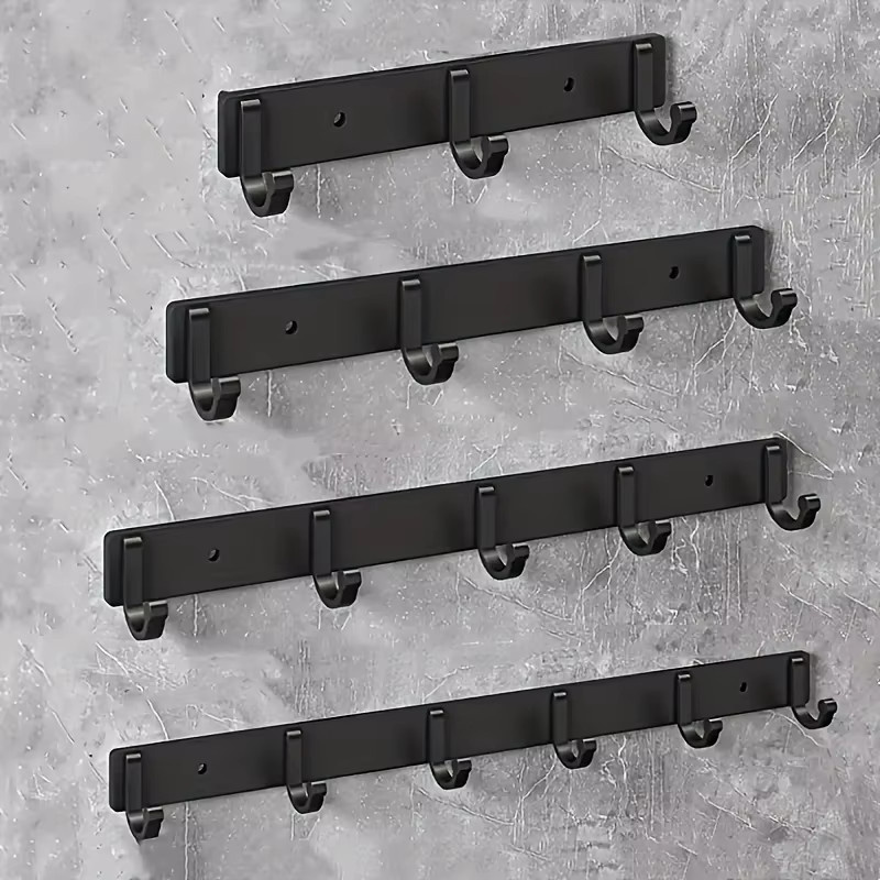 Space Aluminium Wandhaken in Schwarz für Badezimmer und Wohnzimmer zur platzsparenden Aufbewahrung - Bild 2