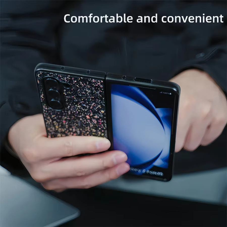 Samsung Glitzer-Hülle für Galaxy Z Fold 7 6 5 4 3 in Weiß mit Bling-Pailletten-Design und stoßfestem Schutz - Bild 4