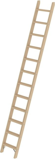 PROREGAL Stufen-Anlegeleiter aus Holz mit 12 Stufen ohne Traverse - Bild 1