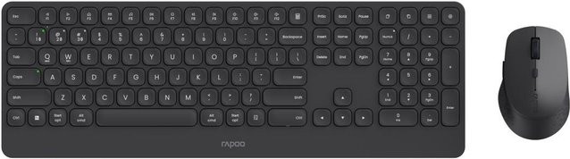 Rapoo 9390M Maus-Tastatur-Set in Schwarz mit QWERTZ-Layout, Bluetooth und Wi-Fi - Bild 1