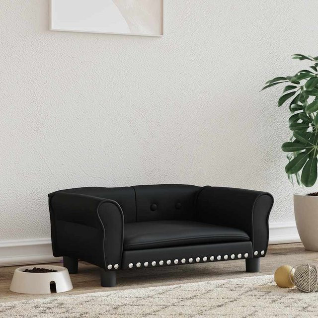 VIDAXL Hundebett Sofa in Schwarz aus Kunstleder, B/T/H: 70 x 45 x 30 cm - Bild 3