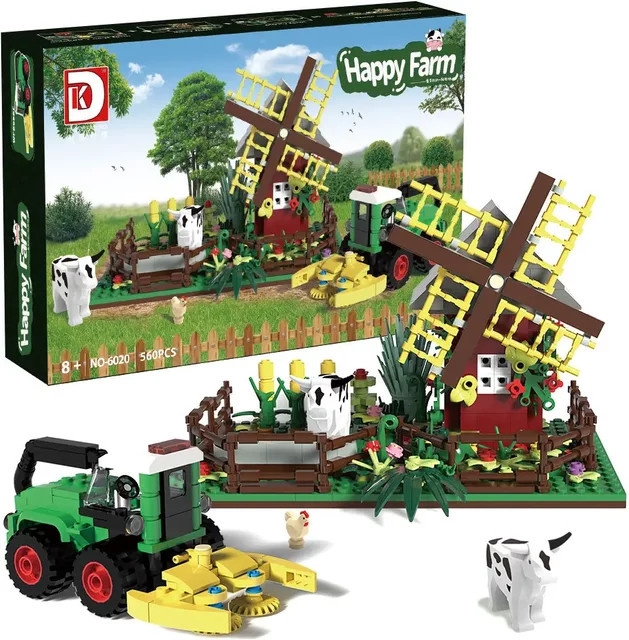 Happy Farm Bausteine-Set, Ländliche Windmühlen-Szene, ab 8 Jahren - Bild 1