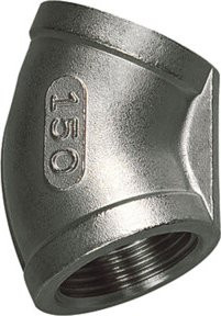 Riegler Winkelstück 45° innen/innen aus Edelstahl 1.4408 in Silber, Rp 3/4 - Bild 1