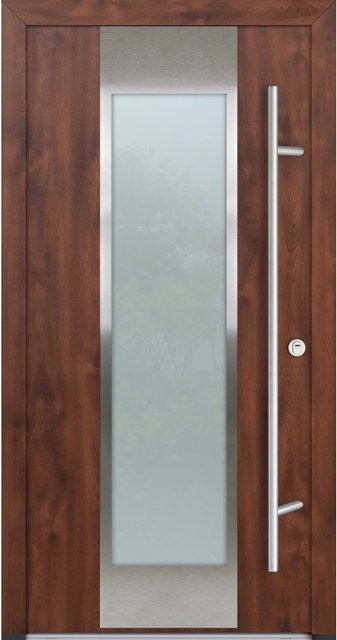 FM Türen Innenbeschläge Set Modell 08 in Nussbaum Braun mit Stahlbeschlägen, Rechts, B: 100 cm, H: 200 cm - Bild 1