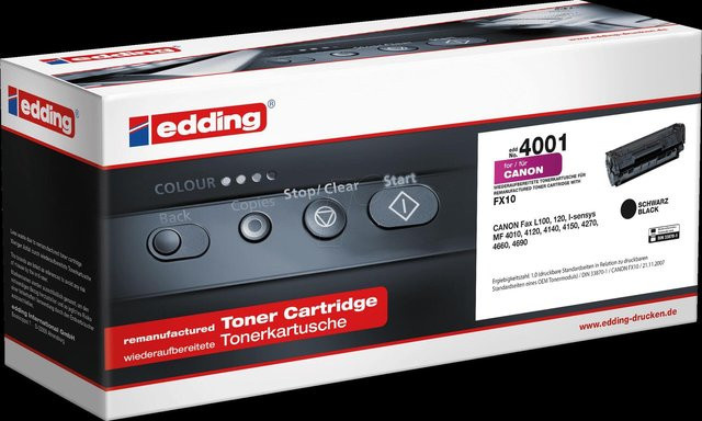Edding Tonerkartusche EDD-4001 kompatibel mit Canon FX-10 in Schwarz für Laserdrucker und Faxgeräte - Bild 2
