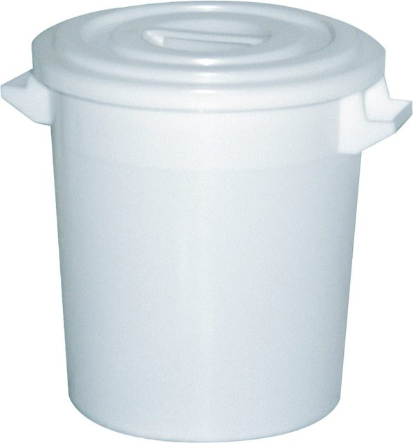 BRB-Lagertechnik Kunststofftonne mit Deckel, weiß, 100 Liter - Bild 1