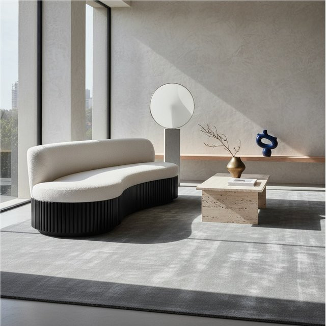 Waschbarer Kurzflorteppich Kadima Design, einfarbig, Silber/Grau, B: 140 cm, L: 200 cm - Bild 1
