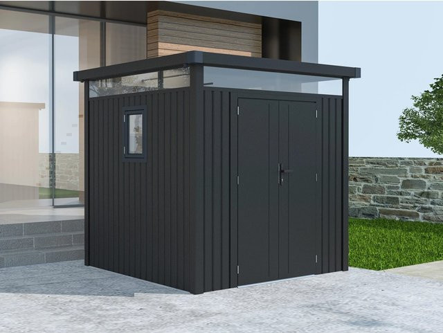StarLine Metall Gerätehaus Modell Style in Anthrazit mit Fenster und Doppeltür, 4,45 m² - Bild 1