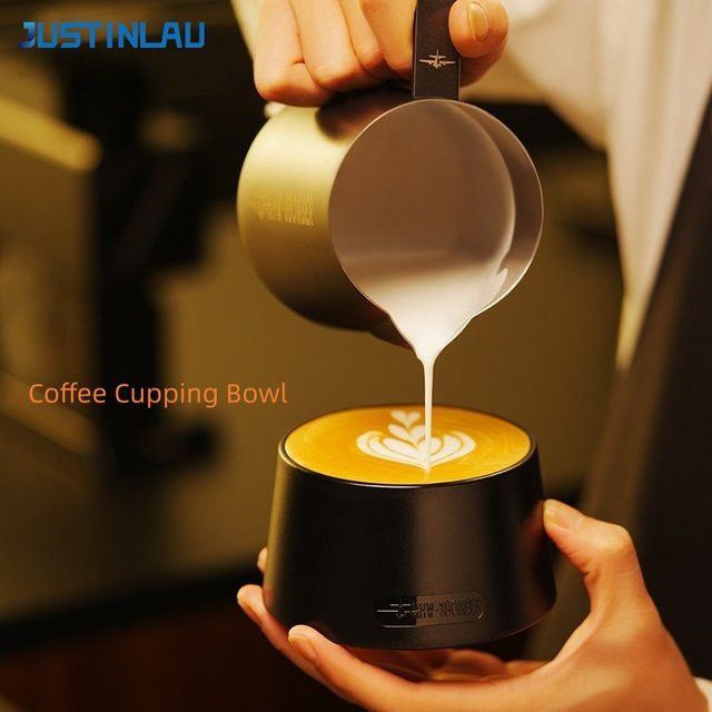 JUSTINLAU Stapelbare Kaffee-Verkostungsschale aus lebensmittelechtem Kunststoff in Schwarz für professionelle Barista-Bewertungen - Bild 1