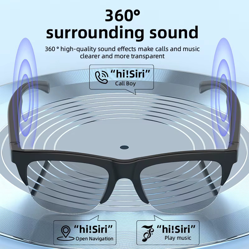 Lenovo Smartglasses, UV-polarisierte Sonnenbrille, Vollrand, Kunststoff, black - Bild 5