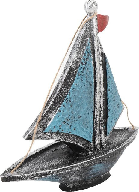GoolRC Segelboot Modell in Vintage-Optik als Tischdeko aus Kunststoff in Grau und Blau - Bild 1