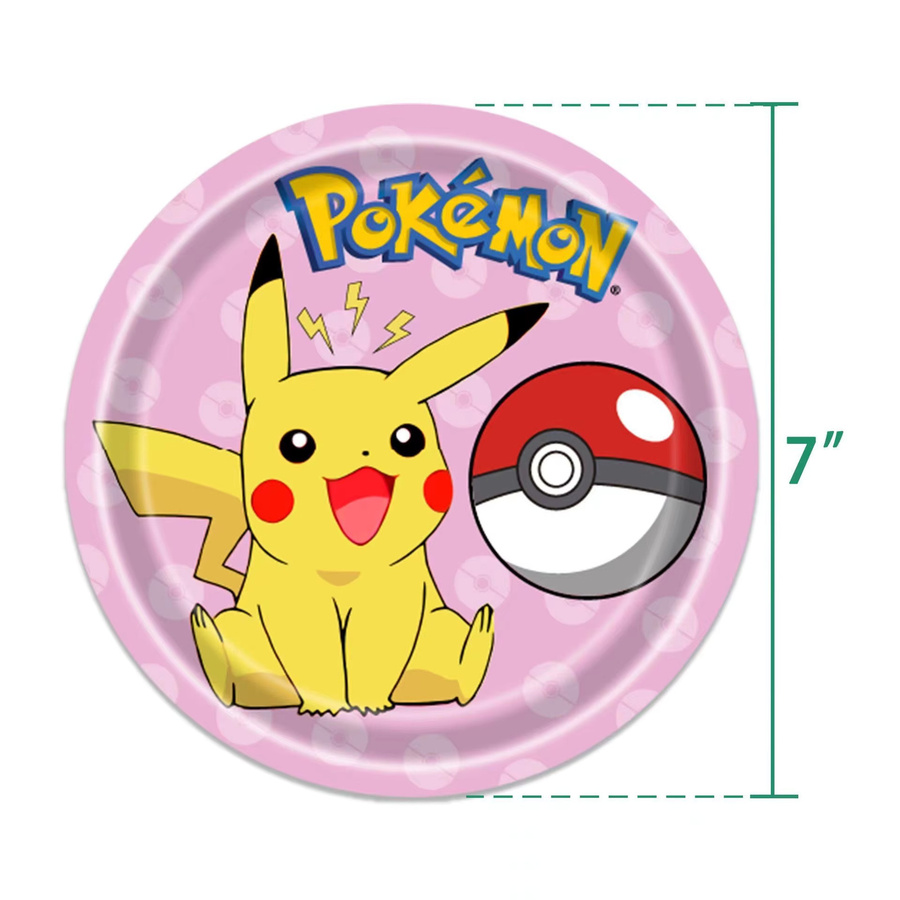 Pokemon Einweggeschirr Set mit Pikachu Figuren für Anime Themenpartys und Geburtstage, Multicolor - Bild 2