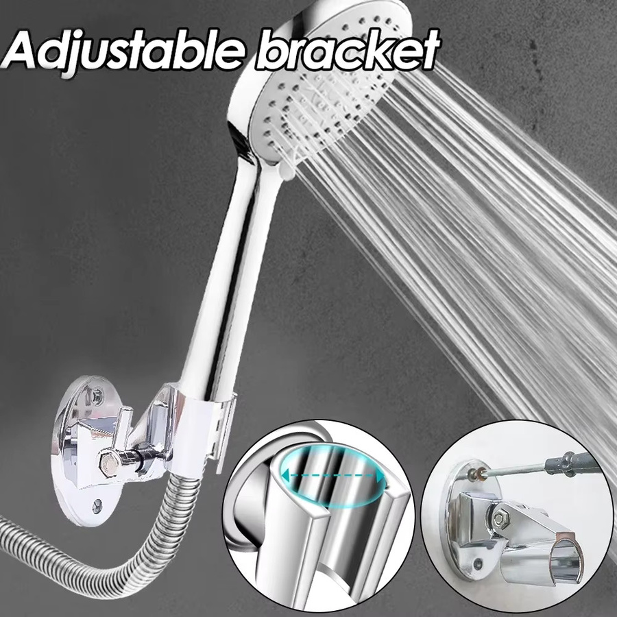 Universeller Duschkopfhalter für die Wandmontage, verstellbar und drehbar, Farbe: Silber - Bild 2