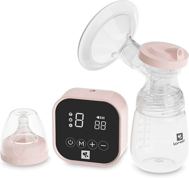 Lorelli Elektrische Milchpumpe Lea in Rosa mit 180 ml Fassungsvermögen, Timer, LED-Anzeige, 4 Modi und 9 Vakuumstufen - Bild 1