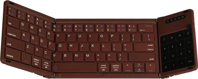 Bytelike Faltbare Bluetooth Tastatur mit Touchpad und Ziffernblock 2-in-1 Kabellose Tastatur für Laptop, Tablet und Handy - Bild 1