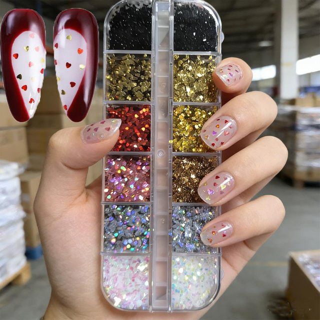 MAFANAILS Nagelkunst-Pailletten, Mini Herzchen und Sterne, Holographisch - Bild 1