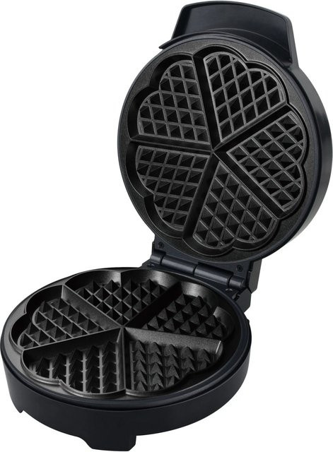Steinborg SB-2050 Waffeleisen für klassische Herzwaffeln in Schwarz mit 1000 Watt - Bild 1