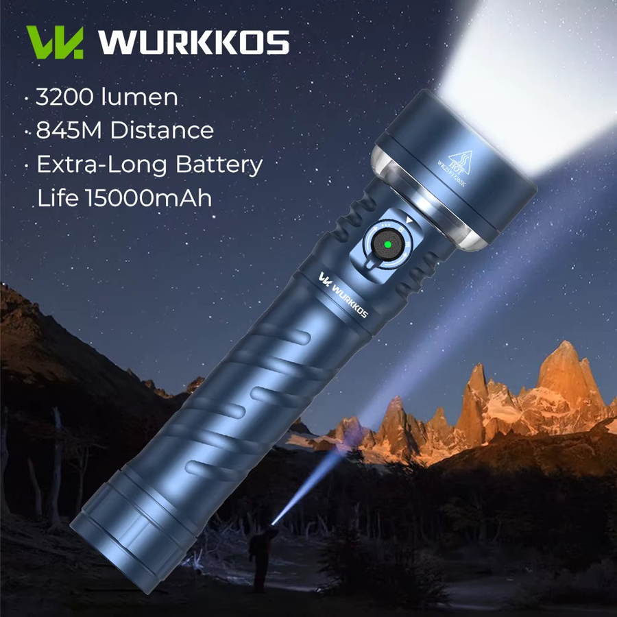 Wurkkos TS27 Taschenlampe in Schwarz aus Aluminium mit 3200 Lumen und wiederaufladbarem Akku - Bild 2
